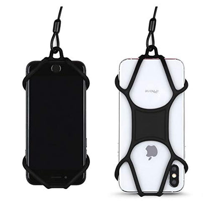 Rugged Phone Lanyard with Coiled Strap and Carabiner – Anti-Theft Cell Phone Tether for Hiking, Travel, Outdoor Use – Universal Phone Strap with Tether Tab, No Adhesive Needed