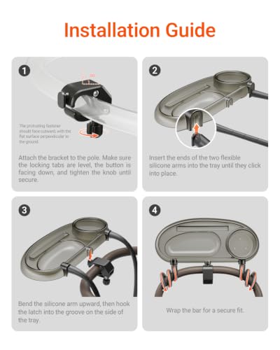 Mamazing 3 in 1 Universal Stroller Snack Tray with Cup & Phone Holder