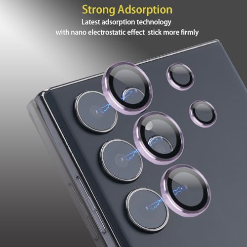 Camera Lens Protector for Samsung Galaxy S23 Ultra, Lavender - color: Lavender