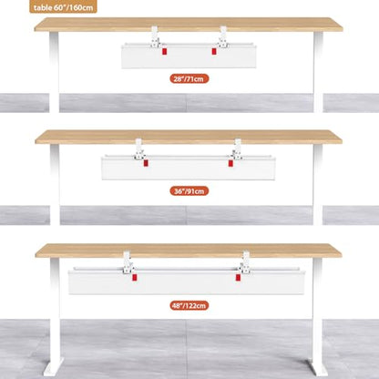Univivi No Drill Under Desk Cable Management Tray, 28 inch Cable Management - color: White, size: 28"L x 5.5"W