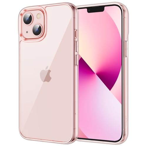 JETech Case for iPhone 13 mini, Anti-Yellowing, Pink | Shockproof Protection, Scratch Resistant Hard PC Back, Durable Transparent TPU Bumper - color: Pink