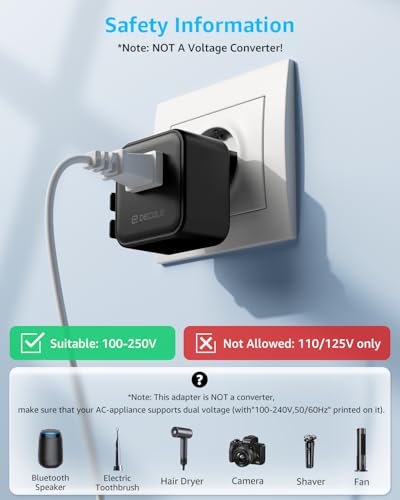 “Air” Universal Travel Adapter 2500W Max AC, Cover 200+ Countries - color: Black, size: A1R AC(NO USB)