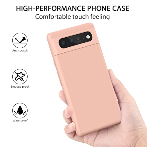 Silicone Phone Case Compatible with Google Pixel 6, Soft Protective Smart Phone Case for Women Men, Durable Anti-Scratch Shockproof Phone Cover Pink - color: Pink