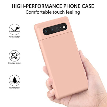 Silicone Phone Case Compatible with Google Pixel 6, Soft Protective Smart Phone Case for Women Men, Durable Anti-Scratch Shockproof Phone Cover Pink - color: Pink