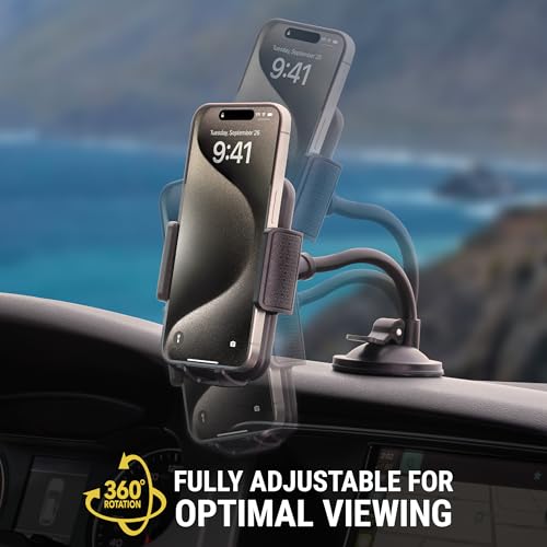 Scosche SUHVWDL-2XCES0 Universal Phone Mount, Rotatable Hands-Free Car Air Vent/Dashboard/Windshield Suction Cup Phone Holder Stand Compatible with iPhone 16/15/14/13/12 Series, Android (Pack of 2) - size: 2 Pack, style: Window / Dash / Console / Vent
