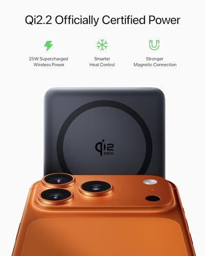 Baseus Picogo AM52 MagSafe Power Bank, Qi2.2 25W 10,000mAh Magnetic Portable Charger, 0.6" Slim Built-in 45W USB-C Cable, Alloy Fast Charging Wireless Battery Pack for iPhone 17/16/15/14/13/12 Only - color: Deep Black