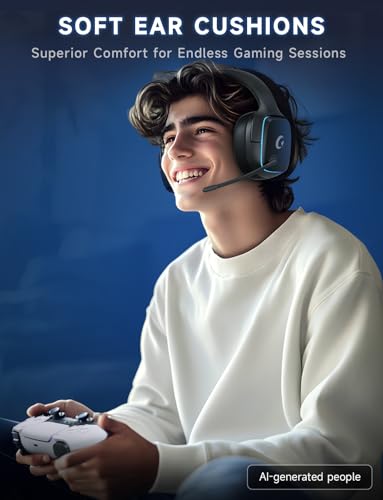 Gvyugke 2.4GHz Wireless Gaming Headsets for PS5, PS4, PC, Switch,MatteBlack - color: Matte Black