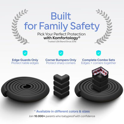 Furniture Edge Guards, 16ft Protective Foam Cushion, Black - color: Black, size: 16ft