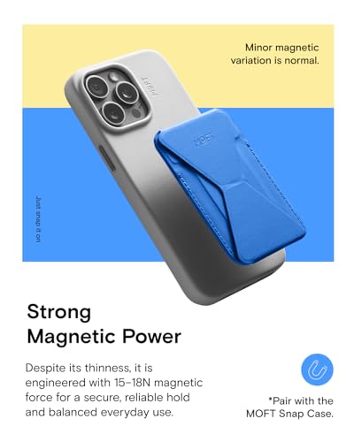 MOFT Magnetic Wallet Stand Compatible with iPhone 17/16/15/14/13/12 Series, Angle Adjustment & Magsafe Compatible MOVAS Phone Stand,Sapphire - color: Sapphire, size: Standard