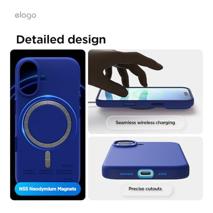 elago Premium Magnetic Silicone Case for iPhone 17 Cobalt Blue | Compatible with MagSafe, Liquid Silicone Material, Protection, Shockproof, Slim Phone (Cobalt Blue) - color: Cobalt Blue, size: iPhone 17