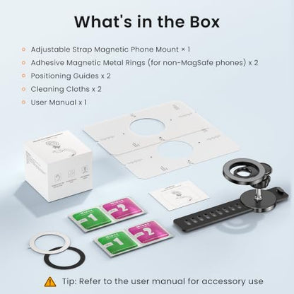 Itramax 360° Magnetic Stroller Phone Mount with Adjustable Silicone Strap