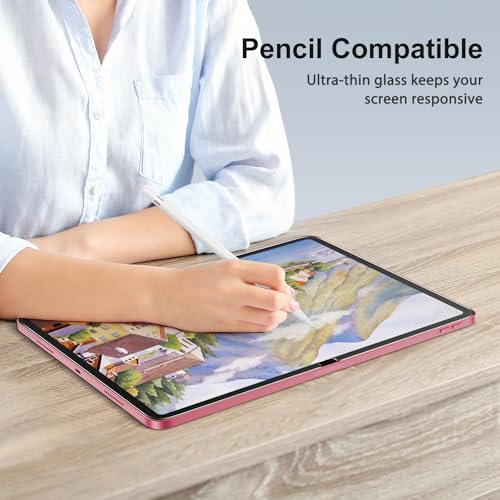 SPARIN 2+2 Pack Screen Protector for iPad (A16) 11th/10th Gen (11”/10.9”) | Tempered Glass + Camera Lens Protector Full Protection, Case Friendly, Anti Scratch, Apple Pencil Compatible-Pink - color: Pink