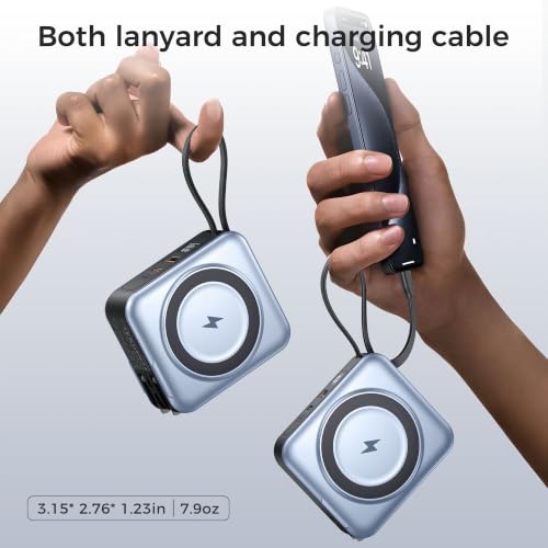 10000mAh Portable Charger Power Bank Built in Cables&Wall Plug - color: Baby Blue