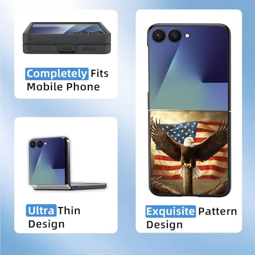 for Z Flip 7 Case Ultra Thin 1.2mm Matte Hard PC Phone Cover- Anti-Scratch Anti-Fingerprint Slim Fit Shockproof Protection Cover for Samsung Galaxy Z Flip 7 Case,Flag Eagle Cross - color: Flag Eagle Cross
