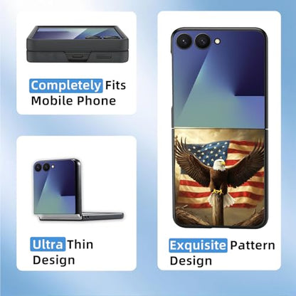 for Z Flip 7 Case Ultra Thin 1.2mm Matte Hard PC Phone Cover- Anti-Scratch Anti-Fingerprint Slim Fit Shockproof Protection Cover for Samsung Galaxy Z Flip 7 Case,Flag Eagle Cross - color: Flag Eagle Cross