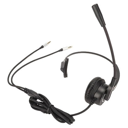 Corded Phone Headset with Noise Clation, Single Ear Headphone for Customer Service, Multimedia Hing, Use, Plug and Play with 330 Degree Rotatable Ear Plate