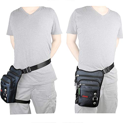 Thigh Pack, Larswon Leg Bag Thigh Pouch Bag Tactical Waist Bag Motorcycle Bag Waterproof - color: A- Blue