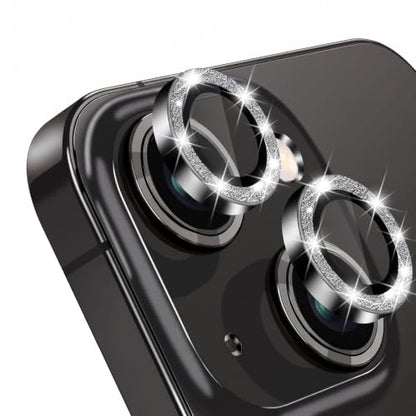 Camera Lens Protector for iPhone 15 Pro Max/15 Pro/14 Pro Max/14 Pro 9H Tempered Glass Screen Protector Cover Alignment Kit Metal Individual Ring (Black) - color: Black