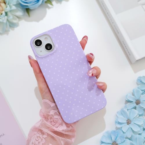 Polka dots case for iPhone 13/14 Purple | Polka dots，Full Protection Soft TPU，will not peel, fade or rub off ，Kawaii Cute Phone Case for Women Girls - color: Imd Polka Dots Purple