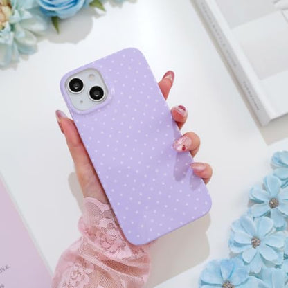 Polka dots case for iPhone 13/14 Purple | Polka dots，Full Protection Soft TPU，will not peel, fade or rub off ，Kawaii Cute Phone Case for Women Girls - color: Imd Polka Dots Purple