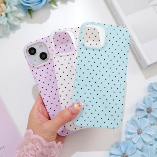 Polka dots case for iPhone 13/14 Blue | Polka dots，Full Protection Soft TPU，will not peel, fade or rub off ，Kawaii Cute Phone Case for Women Girls - color: Imd Polka Dots Blue
