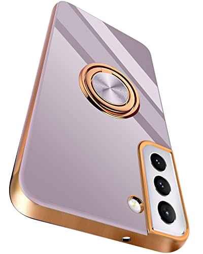 Compatible for Samsung Galaxy S22 Plus Case with Ring Holder Kickstand [with Magnetic] Soft TPU Shockproof Electroplated Protective Phone Case for Galaxy S22+ 5G Purple - color: Purple, size: Galaxy S22 Plus
