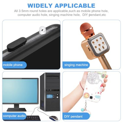 Hemobllo 100 pcs Cell Phone Dust Plug Charm with Headphone Covers Dust Protector Cap Compatible for 3.5mm Earphone (Transparent)