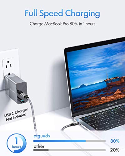 etguuds USB C to USB C Cable 3ft, 2-Pack 60W C to C Cable Fast Charging - color: Gray, size: 3ft