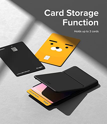 Ringke Stand Slot Card Holder [Phone Wallet Stick on + Stand] ID & Credit Card Holder for Phone Case, Solid Card Wallet with Phone Kickstand Compatible with iPhone Galaxy Android - Black - color: Black