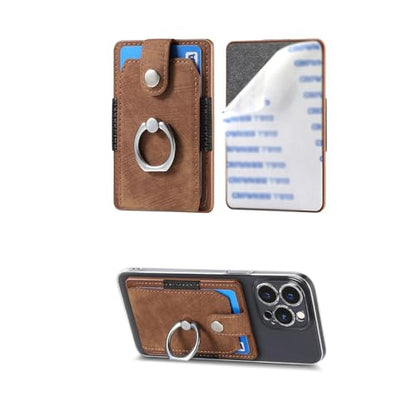 Cell Phone Card Holder, Stick-On RFID Wallet Credit Card Holder Brown - color: Brown