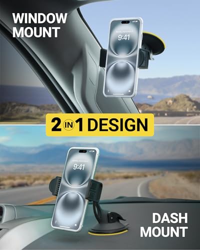Scosche HDM Universal Suction Cup Phone Mount for Car and Truck Dashboard/Windshield, 360° Adjustable Phone Stand, Cell Phone Holder Compatible with iPhone, Galaxy and All Mobile Android Phones - style: Dash