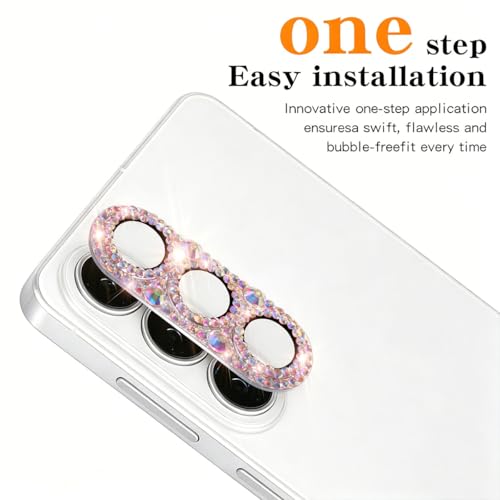 Bling Diamond Camera Lens Protector Compatible with Samsung Galaxy S26 ＆ Galaxy S26 Plus, Metal Glitter Gem Camera Cover，9H Tempered Glass lens full Screen Protector with 3D Rhinestone Sparkle - color: for Galaxy S26 Plus & Galaxy S26
