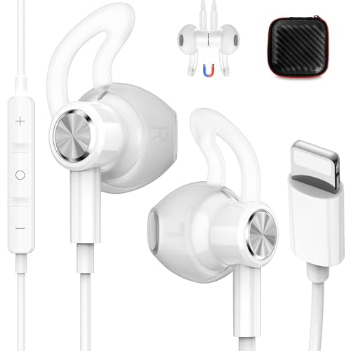 iMangoo for Apple Lightning Headphones MFi-Certified Wired Earbuds White