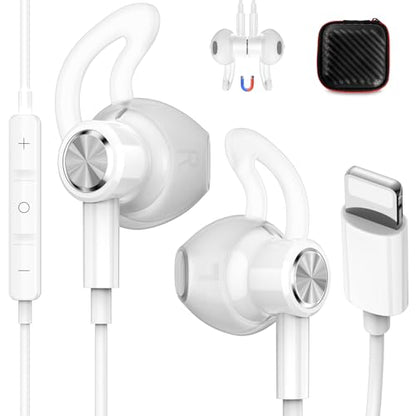 iMangoo for Apple Lightning Headphones MFi-Certified Wired Earbuds White