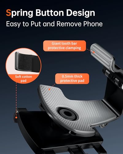 Car Phone Holder Mount Dashboard Upgrade 360 Degree Rotation Rear View Mirror and Sun Visor Multifunctional Clip Design Car Universal Phone Mount Compatible with 4-7 inch cellphones