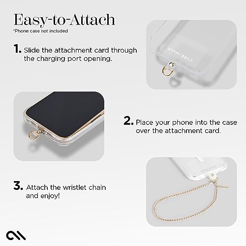 Case-Mate Phone Charm Wrist Strap with Gold Chain - Dainty Gold Chain | Detachable Anti-Theft Phone Strap - Hands-Free iPhone Wrist Strap for Women - Phone Chain Wristlet for Galaxy, Pixel & More - color: Dainty Gold Chain