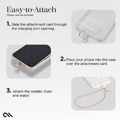Case-Mate Phone Charm Wrist Strap with Gold Chain - Dainty Gold Chain | Detachable Anti-Theft Phone Strap - Hands-Free iPhone Wrist Strap for Women - Phone Chain Wristlet for Galaxy, Pixel & More - color: Dainty Gold Chain