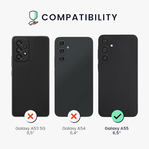 kwmobile Case Compatible with Samsung Galaxy A55 5G Case - Soft Slim Protective TPU Silicone Cover - Dark Slate - color: Dark Slate, size: Galaxy A55 5G