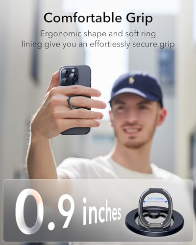 ESR Magnetic Phone Ring Holder for iPhone 17/16/15/14/13/12 - color: Blue Titanium