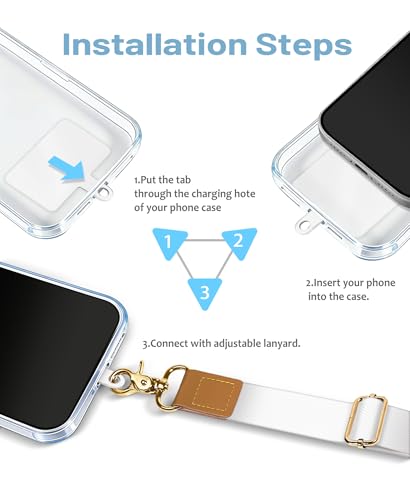 Yonlevres Phone Lanyard Crossbody Strap Wrist Neck Adjustable Women White - color: 0 Wt