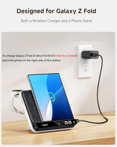 Wireless Charger for Samsung Z Fold 8 Ultra/7/6/5/4/3, Dual Phone Charger