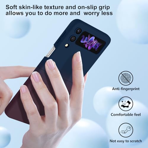 Compatible with Galaxy Z Flip 4 Case, Magnetic Gradient Color | Soft TPU Phone Cover with Camera Lens Protector Cover for Galaxy Z Flip 4 6.7 Inch, Blue to Dark Red Gradient(10-12) - color: Blue & Dark Red