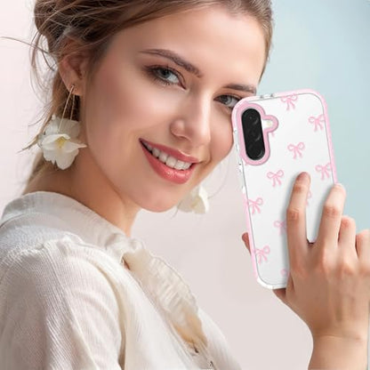 Dumkery Girly Phone Case Compatible with Samsung Galaxy A36 5G, Cute Bow Aesthetic Pattern Print, Soft Clear Anti Yellowing TPU Shockproof Bumper Cases Cover for Girls Women - size: Samsung Galaxy A36