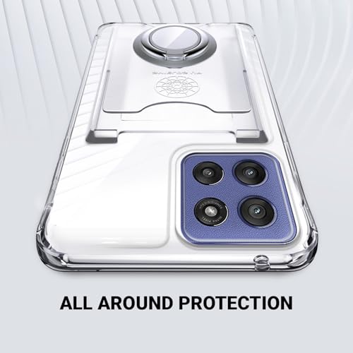 Shields Up for Moto G Stylus 5G 2025 Case with Card Holder, Clear | Minimalist Wallet Case, 3 Card Slots, 360° Rotation Ring Stand/Kickstand, Drop Protection Protective Cover - size: Moto G Stylus 5G 2025