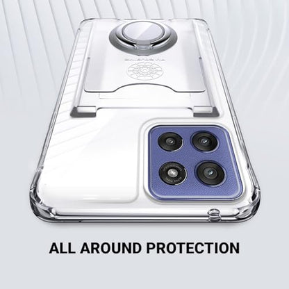 Shields Up for Moto G Stylus 5G 2025 Case with Card Holder, Clear | Minimalist Wallet Case, 3 Card Slots, 360° Rotation Ring Stand/Kickstand, Drop Protection Protective Cover - size: Moto G Stylus 5G 2025