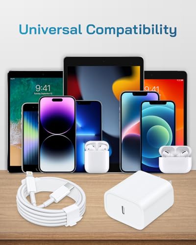 CXX 20W Fast Charger for iPhone 14/13/12 [3-Pack, MFi Certified] - color: White, size: 6FT