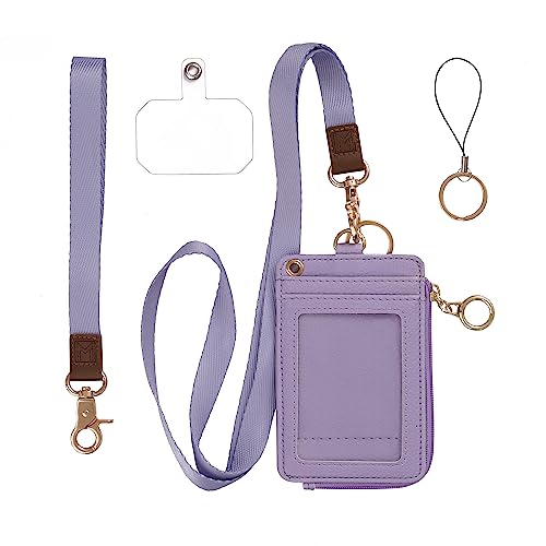 MONDO DESIGNS 2-in-1 ID Badge Holder Lanyard Wallet - Purple - color: Purple