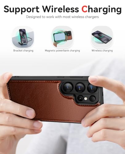 OCASE for Samsung Galaxy S26 Ultra Detachable Wallet Case with Card Holder, [2 in 1] PU Leather Flip Folio Case with RFID Blocking Stand Wrist Strap Shockproof Phone Cover 2026, Dark Brown - color: Dark Brown, size: Samsung Galaxy S26 Ultra