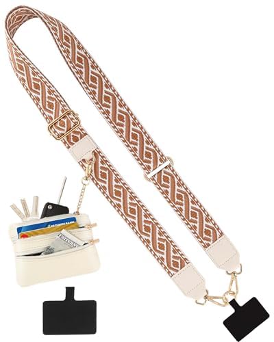 EPSUNORISE Clip and Go Strap for Phone with Wallet Crossbody - color: Brown