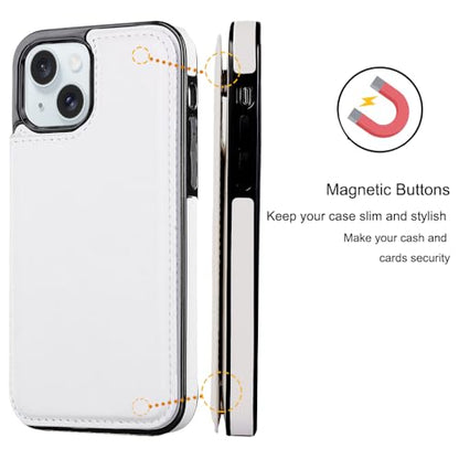 Wallet Case Compatible with iPhone 15,Slim Protective case with Card Holder,Premium PU Leather Kickstand Card Slots Case with 1 Screen Protective Glass for iPhone 15 (6.1")-White - color: White